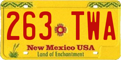 NM license plate 263TWA