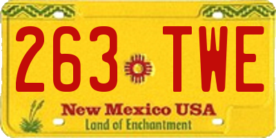 NM license plate 263TWE