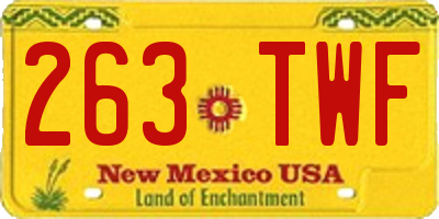 NM license plate 263TWF