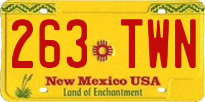 NM license plate 263TWN