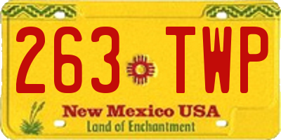 NM license plate 263TWP