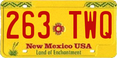 NM license plate 263TWQ