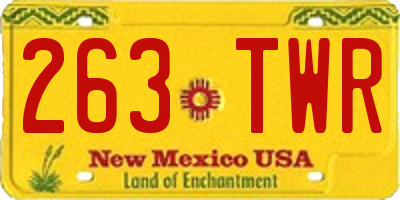 NM license plate 263TWR