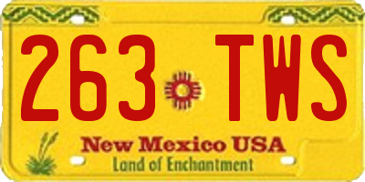 NM license plate 263TWS