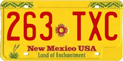 NM license plate 263TXC