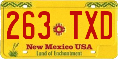 NM license plate 263TXD