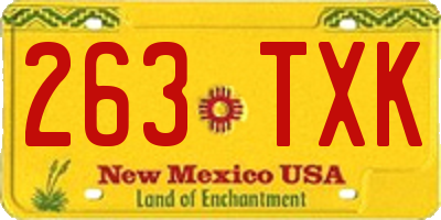 NM license plate 263TXK