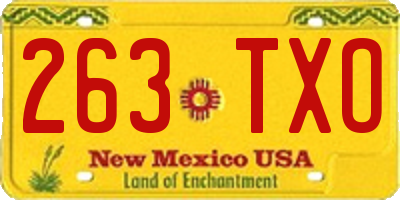 NM license plate 263TXO
