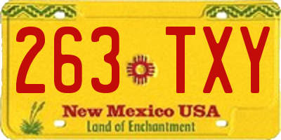 NM license plate 263TXY