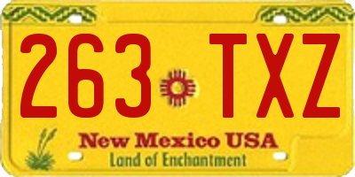 NM license plate 263TXZ