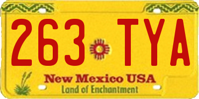 NM license plate 263TYA