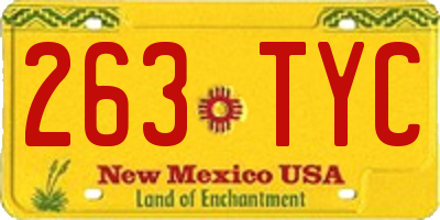 NM license plate 263TYC