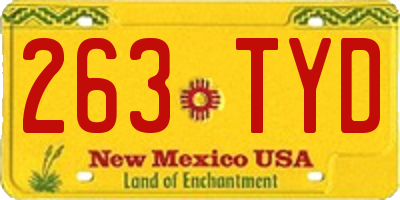 NM license plate 263TYD