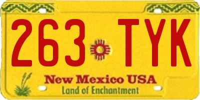 NM license plate 263TYK