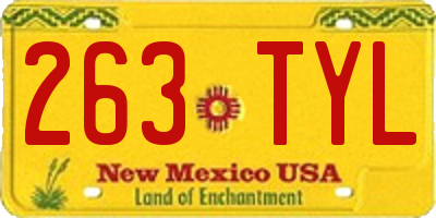 NM license plate 263TYL