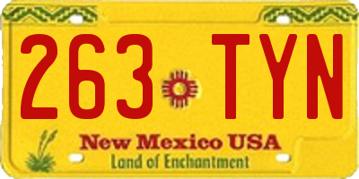 NM license plate 263TYN