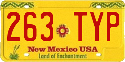 NM license plate 263TYP