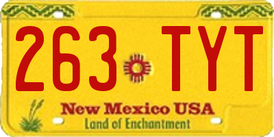NM license plate 263TYT