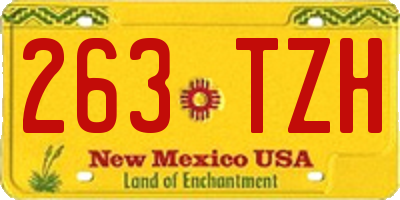 NM license plate 263TZH