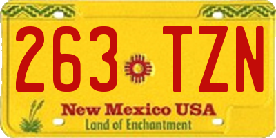 NM license plate 263TZN