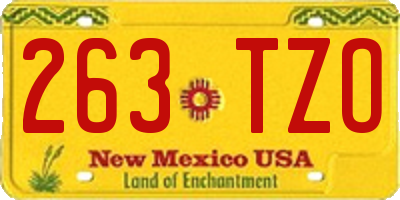 NM license plate 263TZO