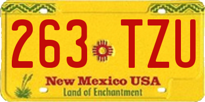 NM license plate 263TZU