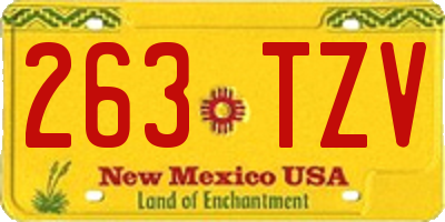 NM license plate 263TZV