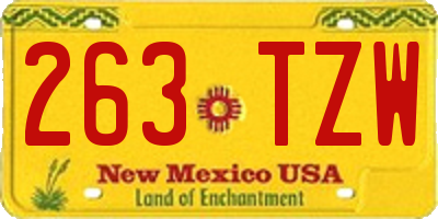 NM license plate 263TZW