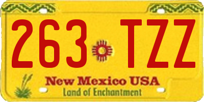 NM license plate 263TZZ