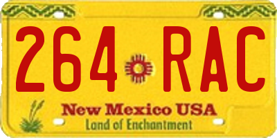 NM license plate 264RAC