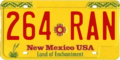 NM license plate 264RAN
