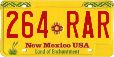 NM license plate 264RAR