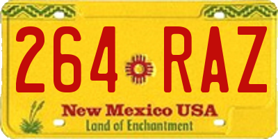 NM license plate 264RAZ