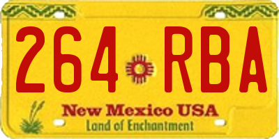 NM license plate 264RBA