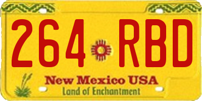 NM license plate 264RBD