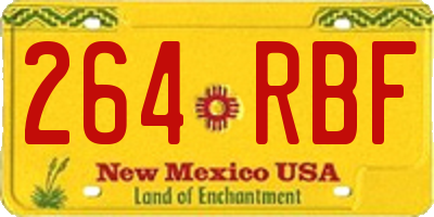 NM license plate 264RBF