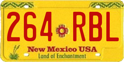 NM license plate 264RBL