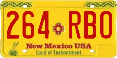 NM license plate 264RBO
