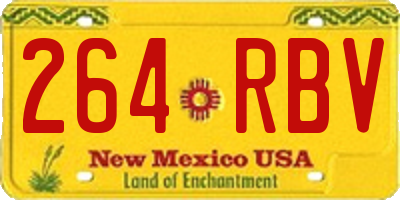 NM license plate 264RBV