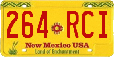 NM license plate 264RCI
