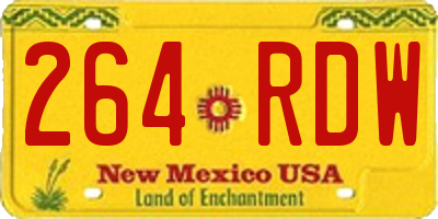 NM license plate 264RDW