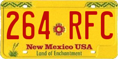 NM license plate 264RFC
