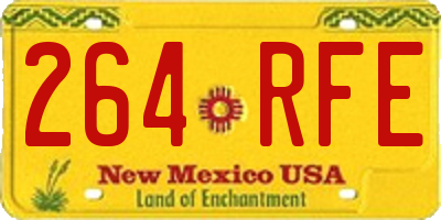 NM license plate 264RFE