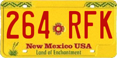 NM license plate 264RFK