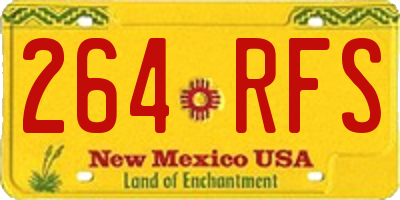 NM license plate 264RFS