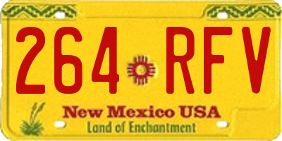 NM license plate 264RFV