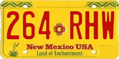 NM license plate 264RHW
