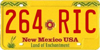 NM license plate 264RIC