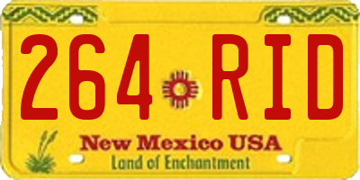 NM license plate 264RID