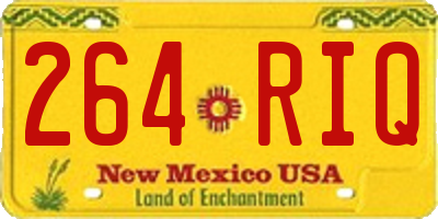 NM license plate 264RIQ